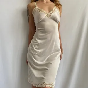 Vintage ivory satin slip