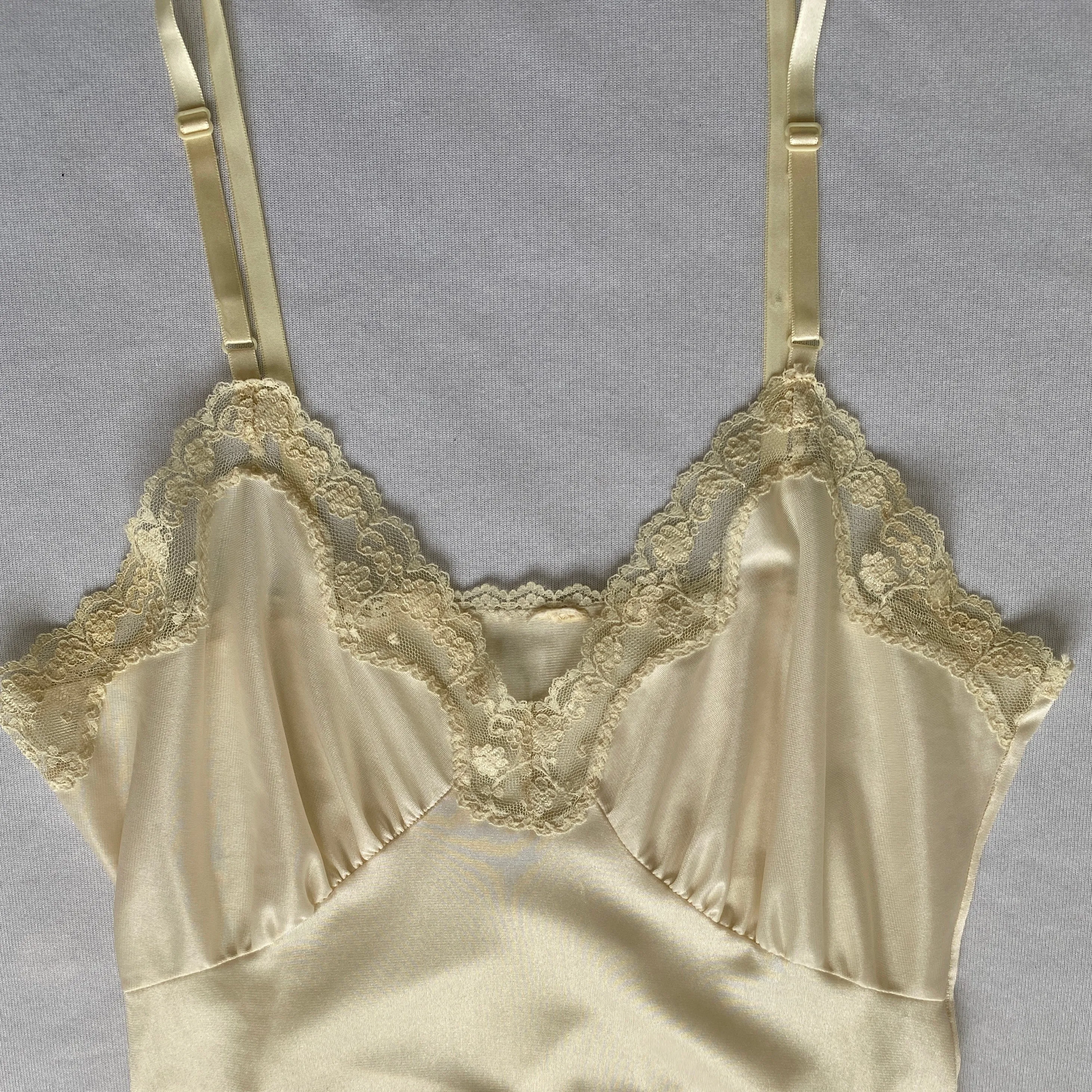 Vintage ivory satin slip