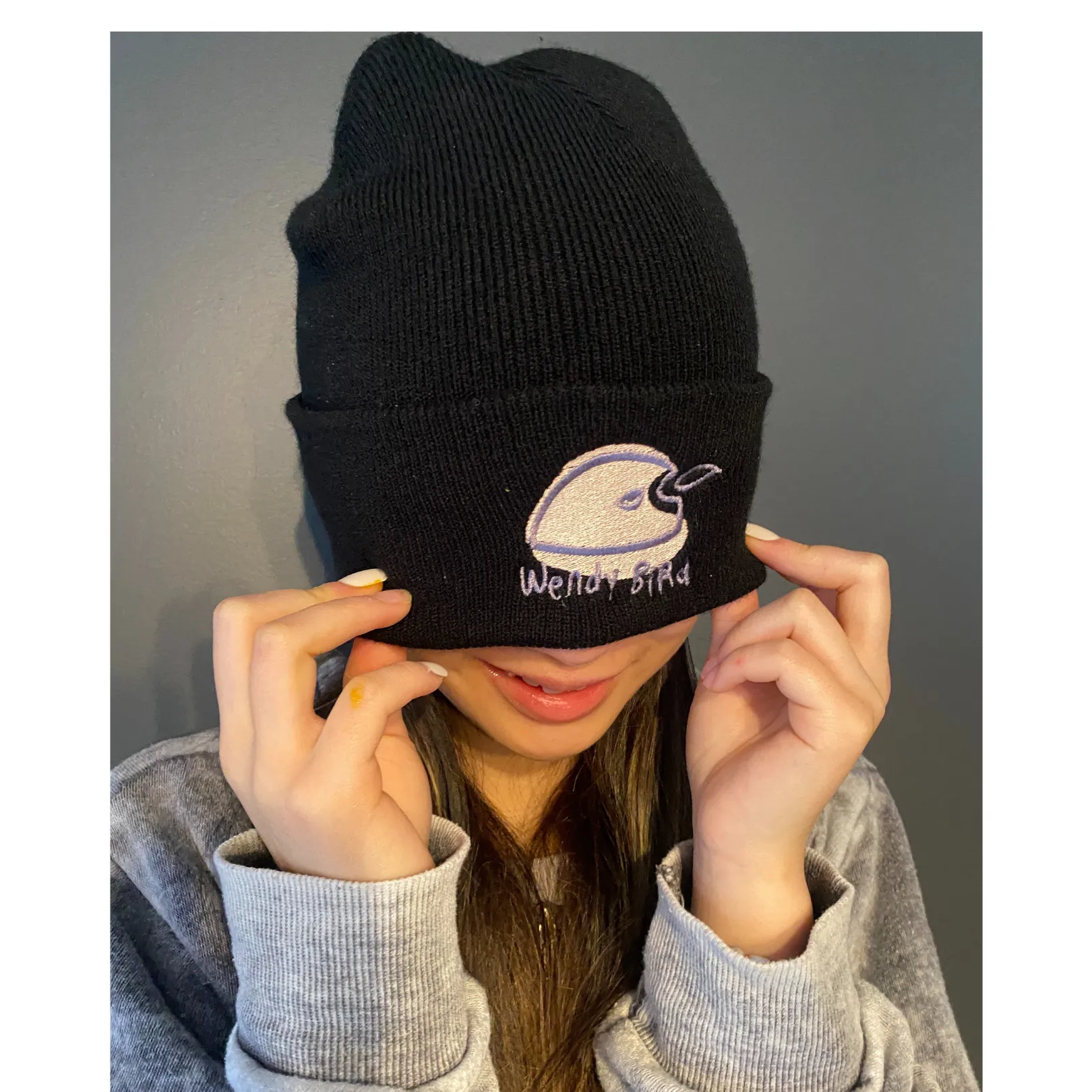 Wendy Bird Beanie Hat - BLACK