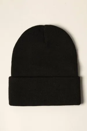 Winter Solid Color Cuff Knitted Beanie Hat
