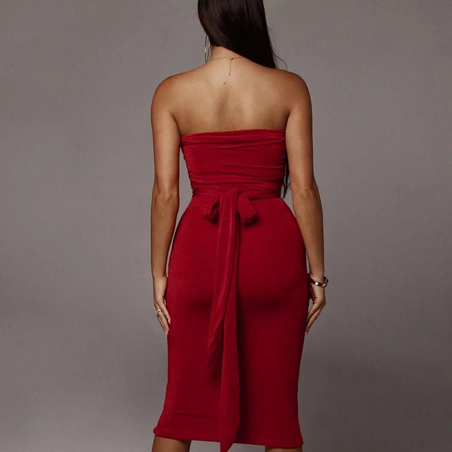 Women's Autumn Stretchy Off Shoulder Bodycon Dress