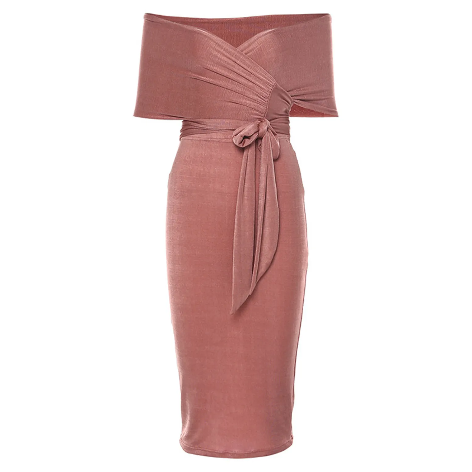 Women's Autumn Stretchy Off Shoulder Bodycon Dress