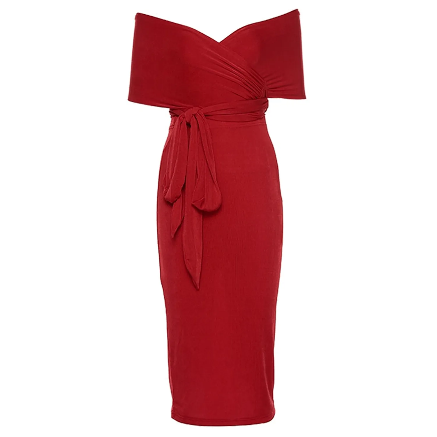 Women's Autumn Stretchy Off Shoulder Bodycon Dress