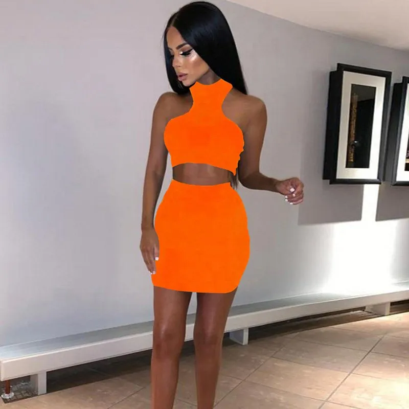 Women's Summer Casual O-Neck Sleeveless Two-Piece Dress