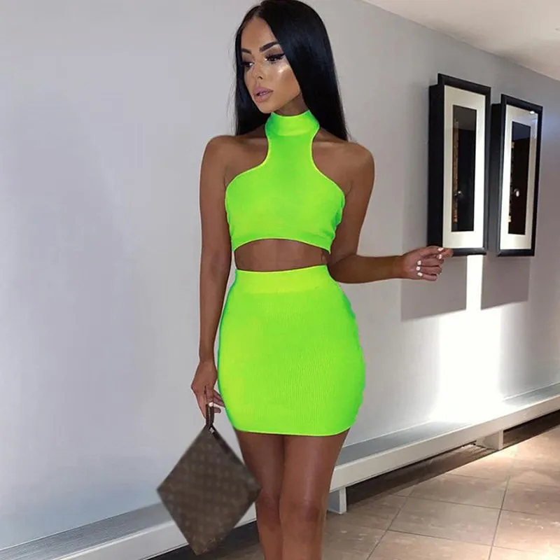 Women's Summer Casual O-Neck Sleeveless Two-Piece Dress