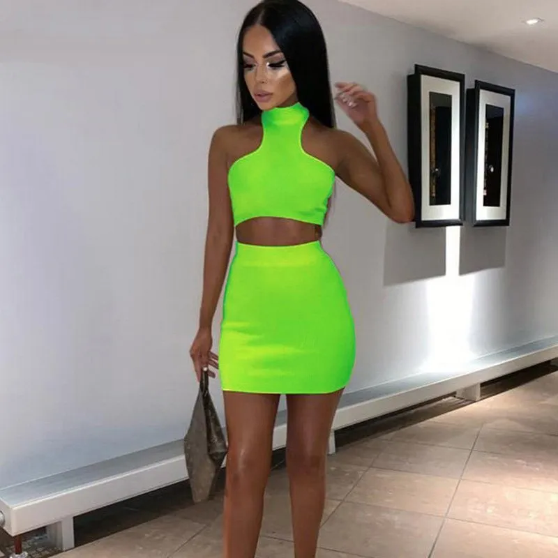 Women's Summer Casual O-Neck Sleeveless Two-Piece Dress