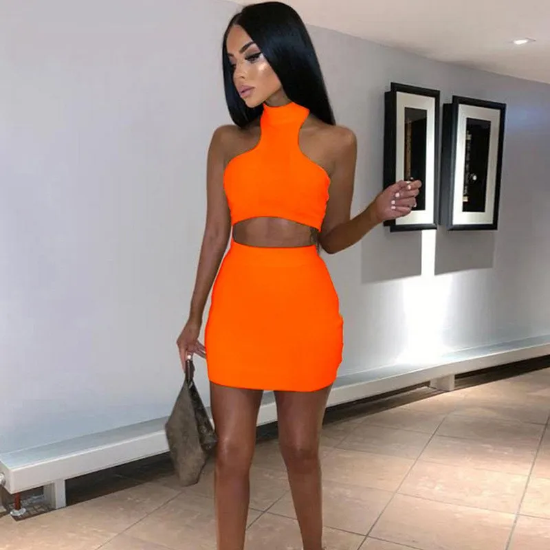 Women's Summer Casual O-Neck Sleeveless Two-Piece Dress