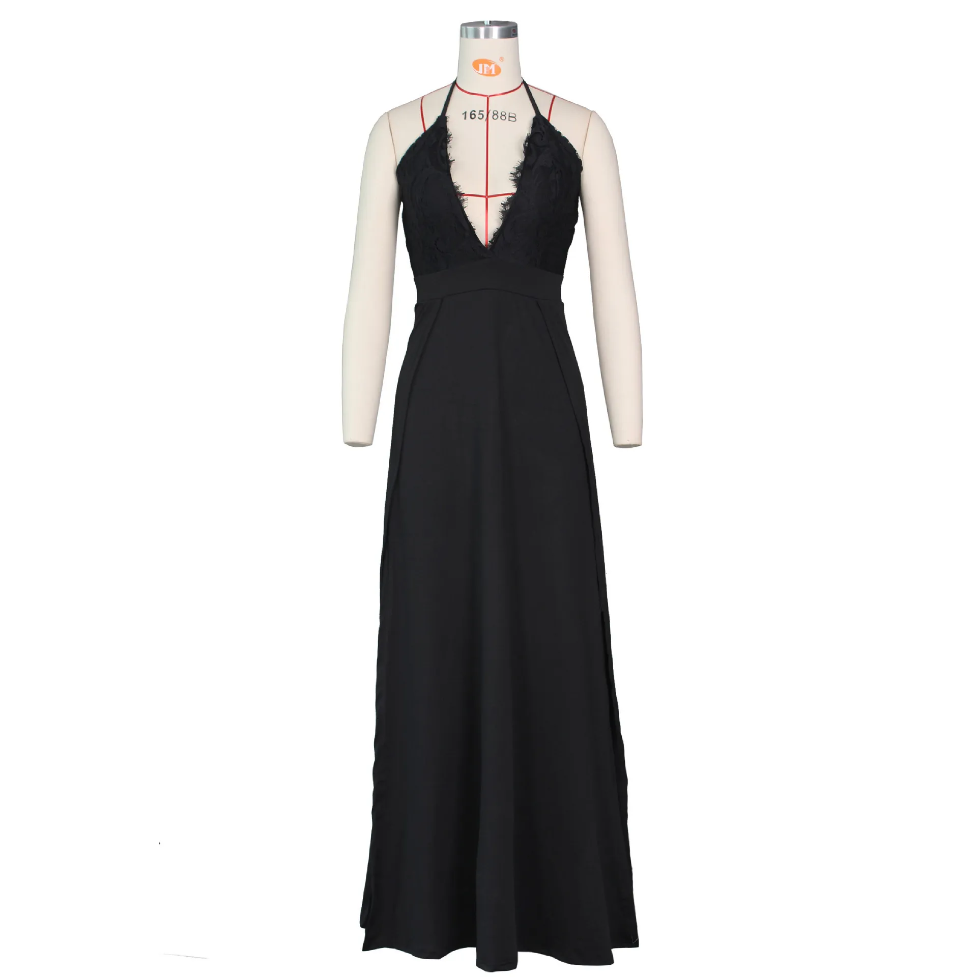 Women's Summer Mesh Deep V-Neck Long Dress