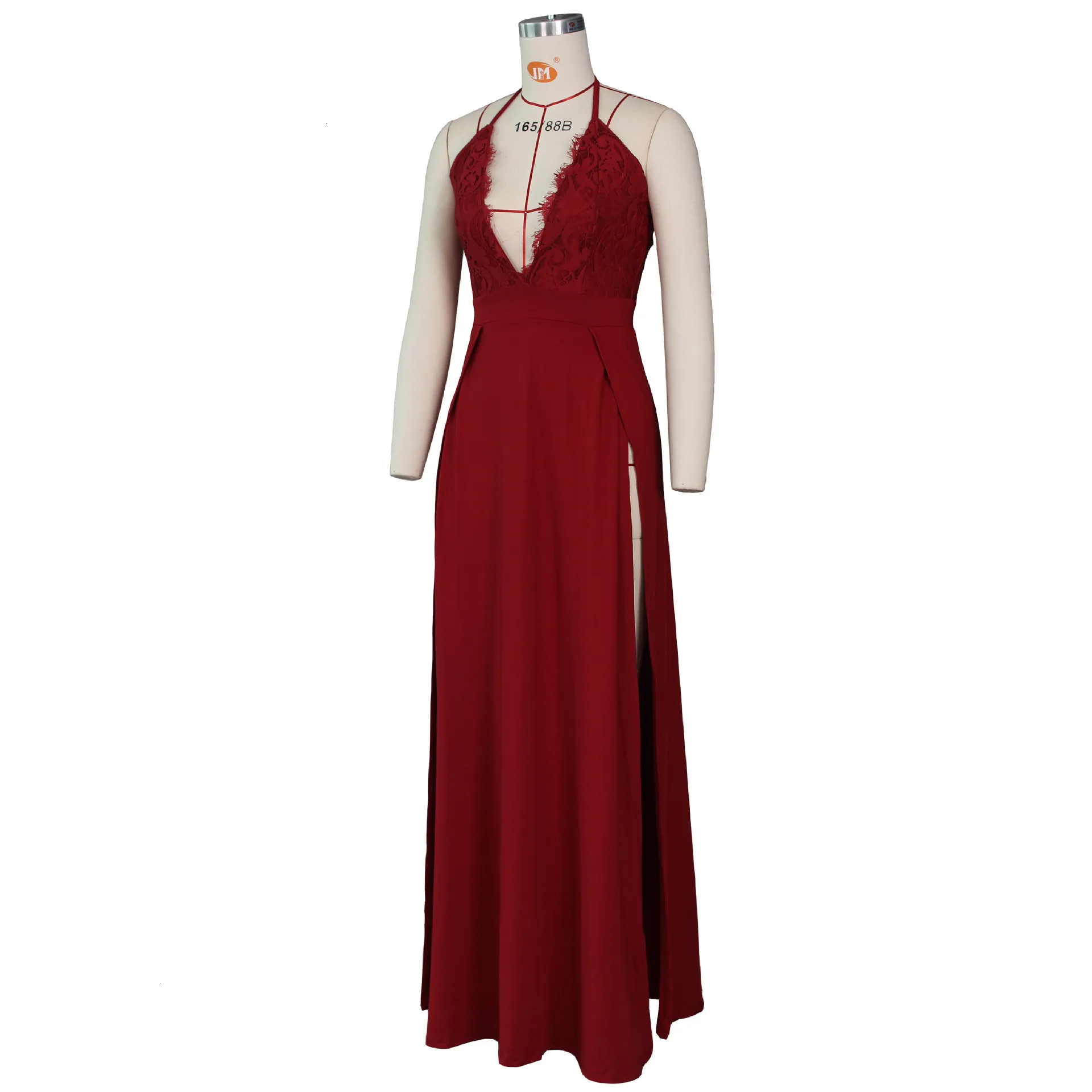 Women's Summer Mesh Deep V-Neck Long Dress