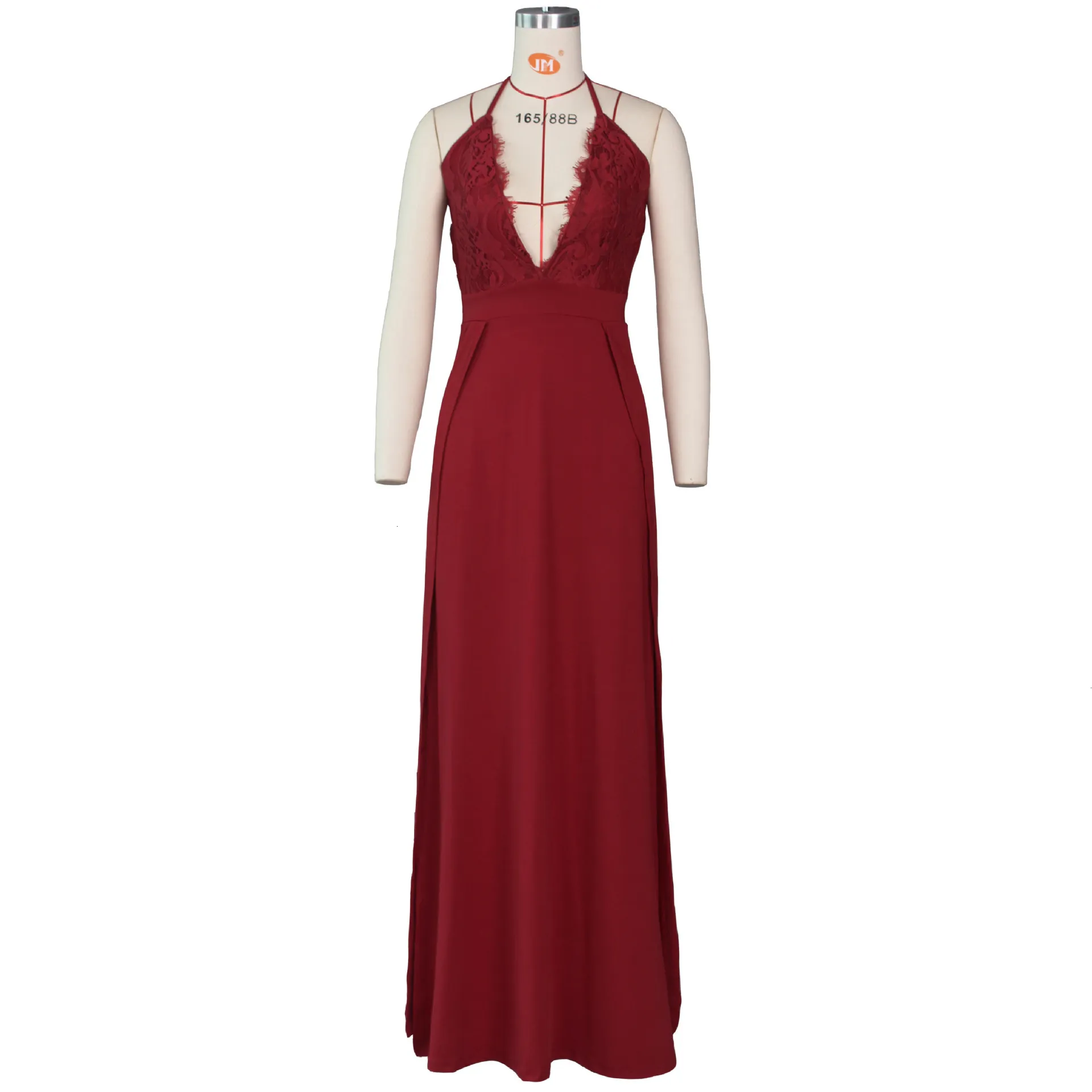 Women's Summer Mesh Deep V-Neck Long Dress