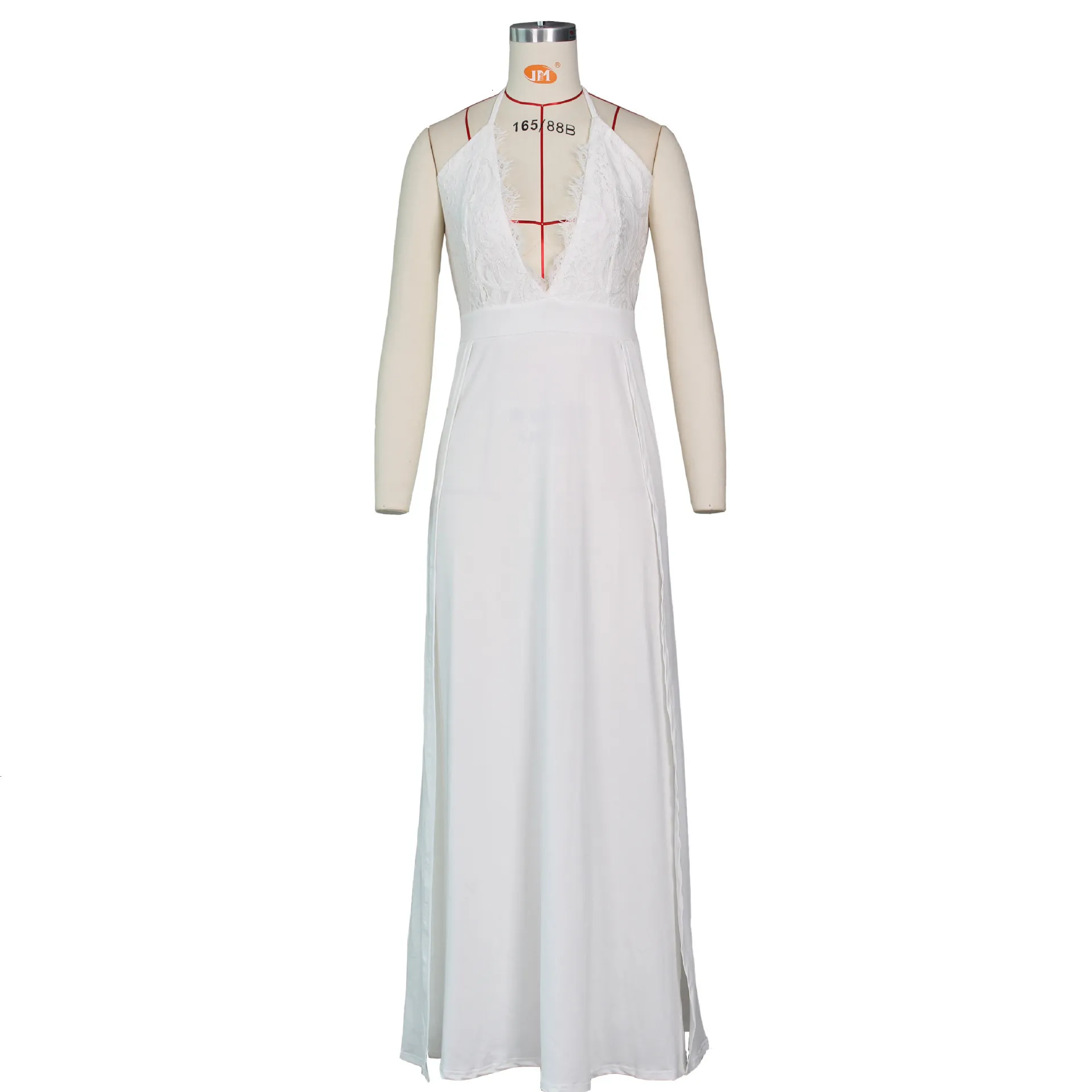 Women's Summer Mesh Deep V-Neck Long Dress