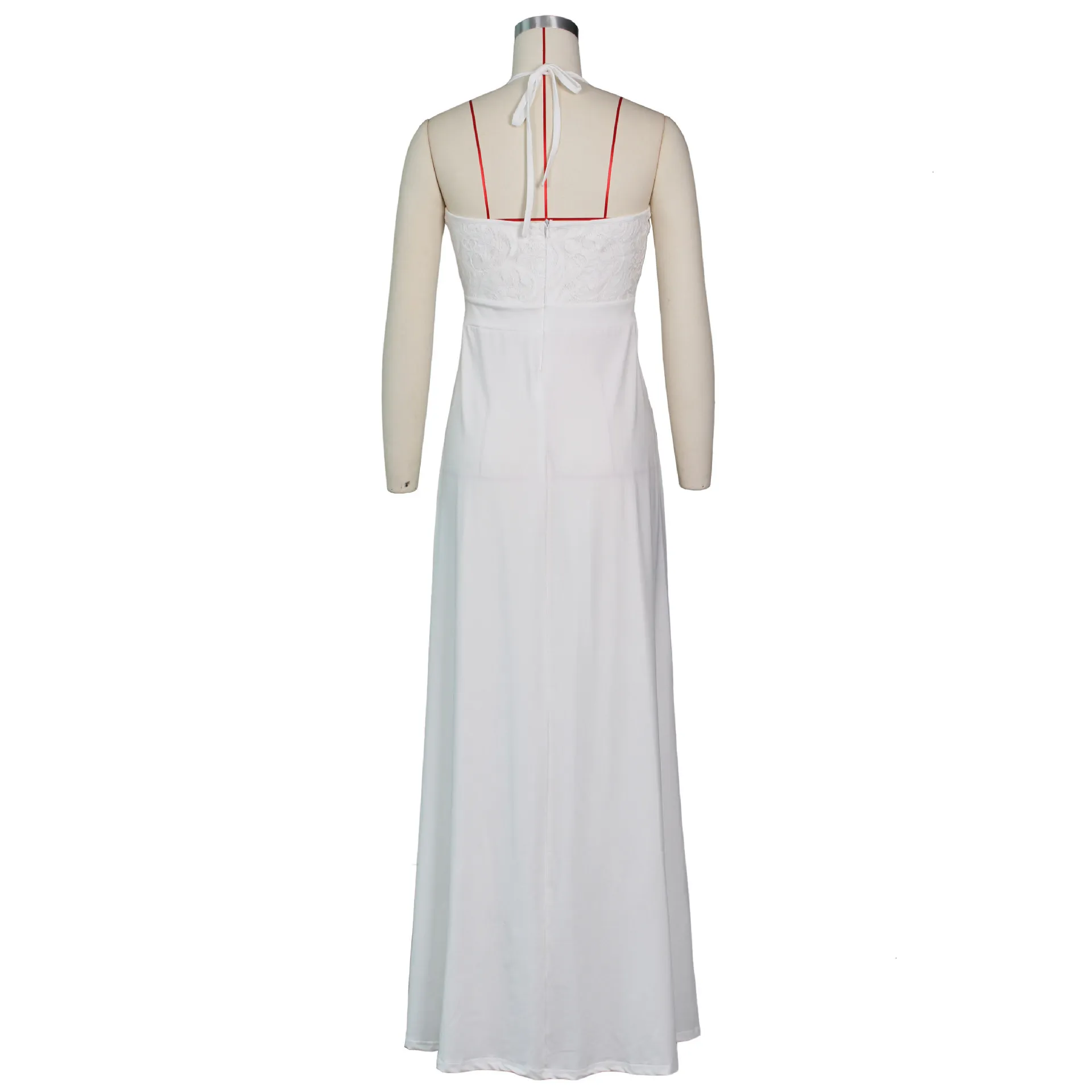 Women's Summer Mesh Deep V-Neck Long Dress