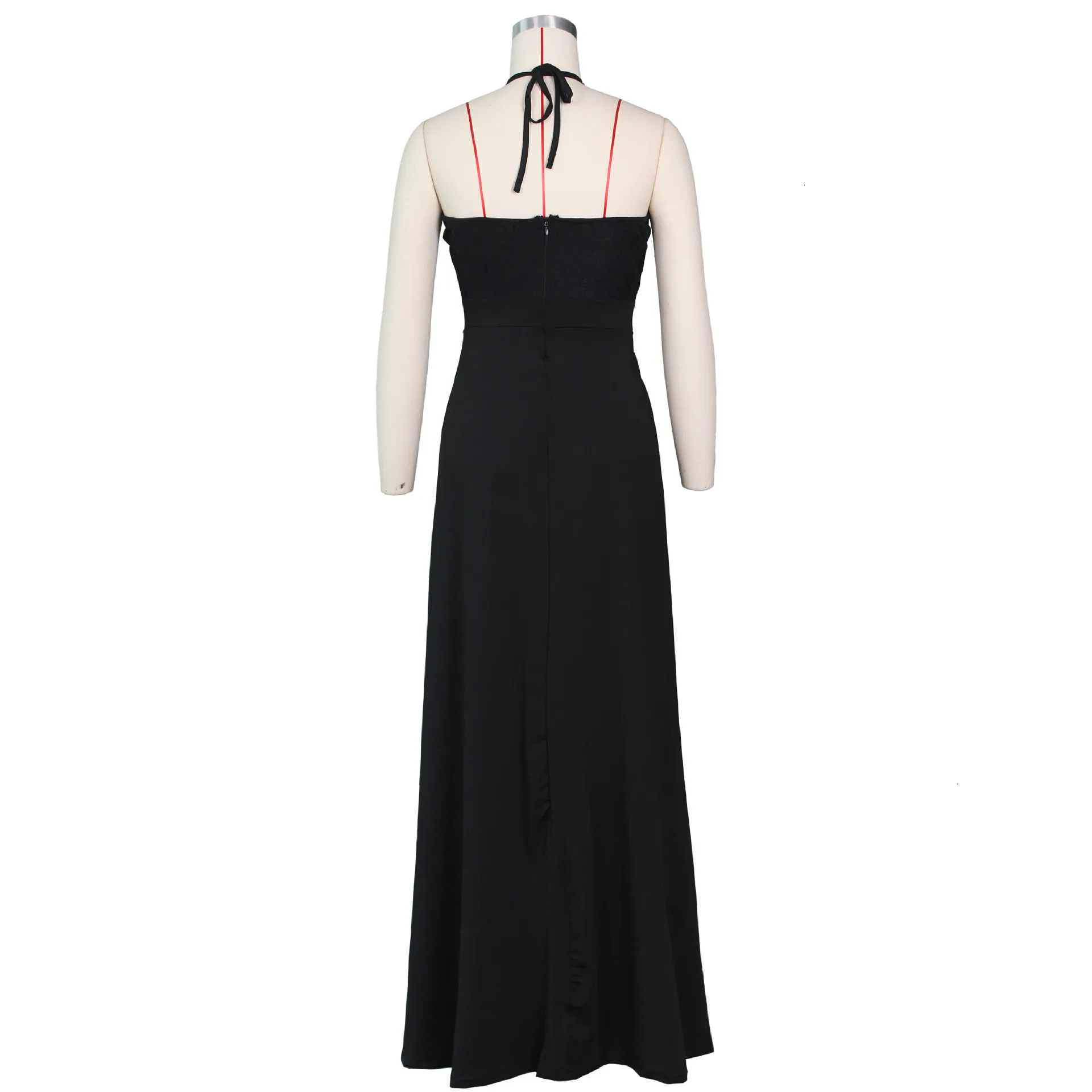 Women's Summer Mesh Deep V-Neck Long Dress