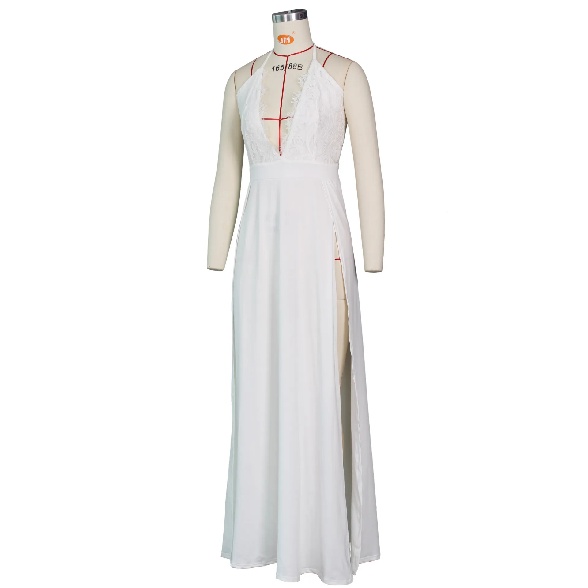 Women's Summer Mesh Deep V-Neck Long Dress